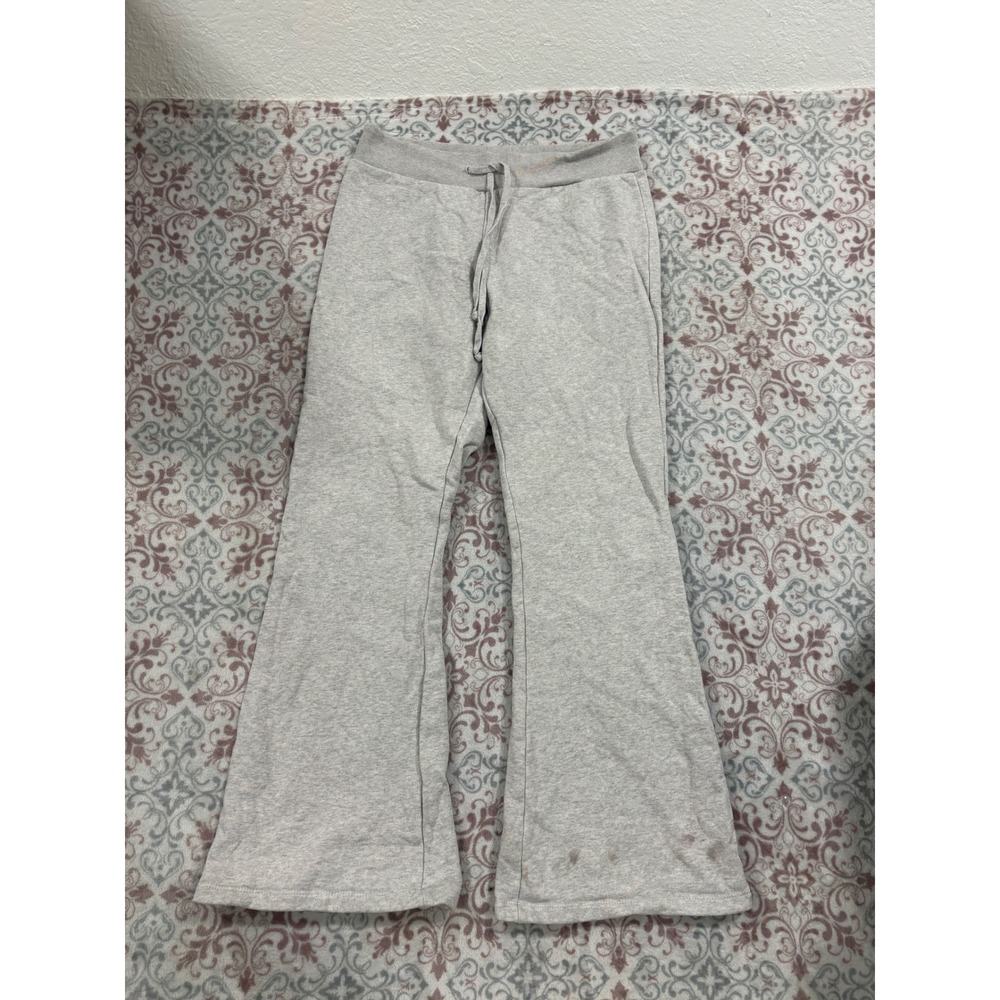 Brandy Melville Gray Wide Leg Flare Sweatpants Cotton Drawstring Lounge Pants